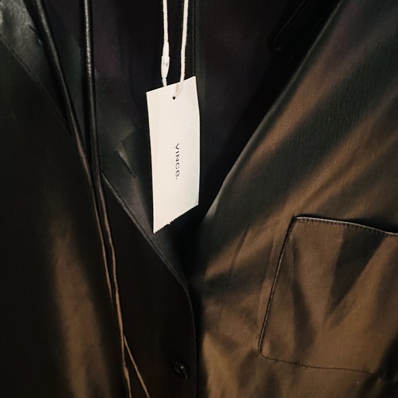 Vince Belted faux leather mini shirt dress - Picture 6 of 9